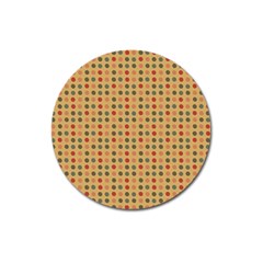 Grey Brown Eggs On Beige Magnet 3  (round) by snowwhitegirl