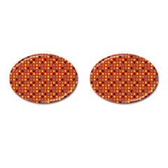 Yellow Black Grey Eggs On Red Cufflinks (oval)