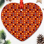 Yellow Black Grey Eggs On Red Heart Ornament (Two Sides) Front