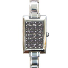 Cakes Yellow Pink Dot Sundaes Grey Rectangle Italian Charm Watch by snowwhitegirl