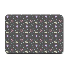 Cakes Yellow Pink Dot Sundaes Grey Small Doormat  by snowwhitegirl