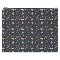 Cakes Yellow Pink Dot Sundaes Grey Cosmetic Bag (xxxl)  by snowwhitegirl