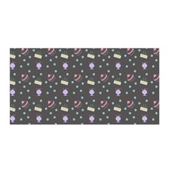 Cakes Yellow Pink Dot Sundaes Grey Satin Wrap by snowwhitegirl