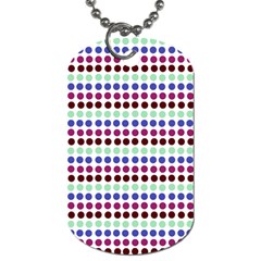 Multi White Dots Dog Tag (one Side)