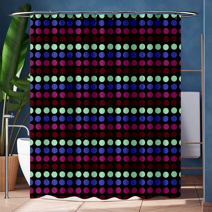 Multi Black Dots Shower Curtain 60  x 72  (Medium) 