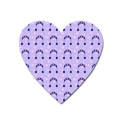 Winter Hat Snow Heart Lilac Blue Heart Magnet by snowwhitegirl