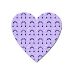 Winter Hat Snow Heart Lilac Blue Heart Magnet Front