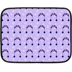 Winter Hat Snow Heart Lilac Blue Double Sided Fleece Blanket (mini)  by snowwhitegirl