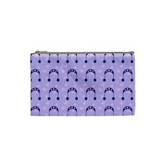 Winter Hat Snow Heart Lilac Blue Cosmetic Bag (small)  by snowwhitegirl