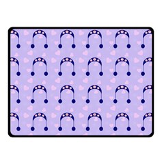 Winter Hat Snow Heart Lilac Blue Fleece Blanket (small) by snowwhitegirl