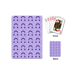 Winter Hat Snow Heart Lilac Blue Playing Cards (mini) 