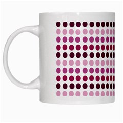 Pink Red Dots White Mugs