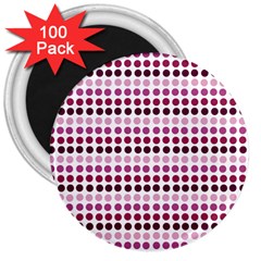 Pink Red Dots 3  Magnets (100 Pack) by snowwhitegirl