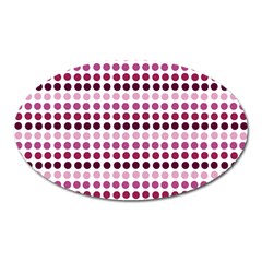 Pink Red Dots Oval Magnet by snowwhitegirl