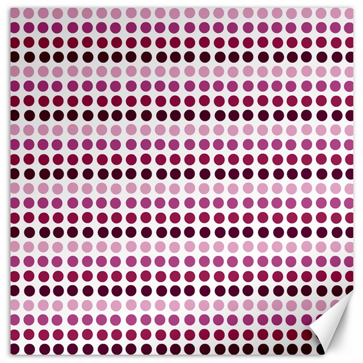 Pink Red Dots Canvas 16  x 16  