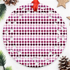 Pink Red Dots Ornament (round Filigree) by snowwhitegirl