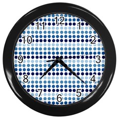 Blue Dots Wall Clocks (black) by snowwhitegirl