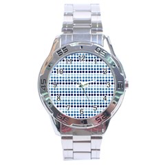 Blue Dots Stainless Steel Analogue Watch by snowwhitegirl