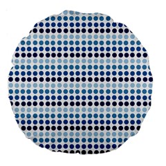 Blue Dots Large 18  Premium Flano Round Cushions by snowwhitegirl