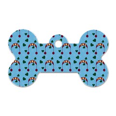 Winter Hat Red Green Hearts Snow Blue Dog Tag Bone (one Side) by snowwhitegirl