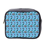 Winter Hat Red Green Hearts Snow Blue Mini Toiletries Bag 2-Side Front