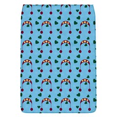 Winter Hat Red Green Hearts Snow Blue Flap Covers (s)  by snowwhitegirl