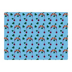 Winter Hat Red Green Hearts Snow Blue Double Sided Flano Blanket (mini)  by snowwhitegirl