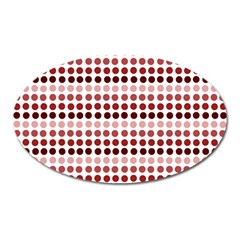 Reddish Dots Oval Magnet