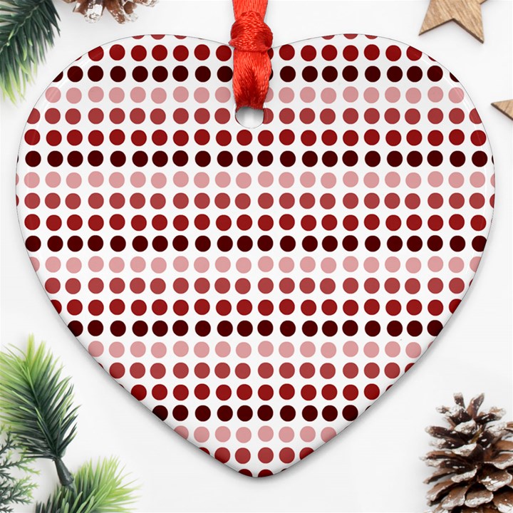 Reddish Dots Heart Ornament (Two Sides)