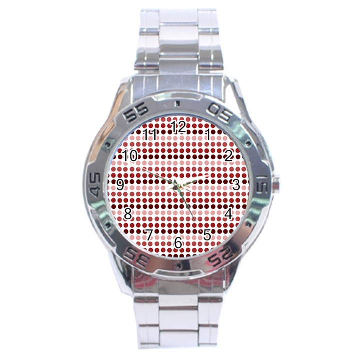 Reddish Dots Stainless Steel Analogue Watch