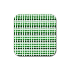 Greenish Dots Rubber Square Coaster (4 Pack)  by snowwhitegirl