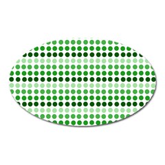 Greenish Dots Oval Magnet