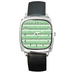 Greenish Dots Square Metal Watch by snowwhitegirl