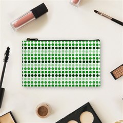 Greenish Dots Cosmetic Bag (small)  by snowwhitegirl