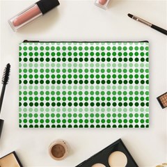 Greenish Dots Cosmetic Bag (large)  by snowwhitegirl