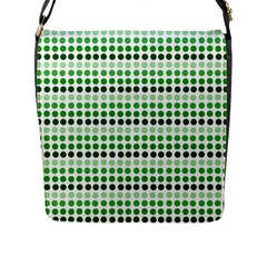 Greenish Dots Flap Messenger Bag (l)  by snowwhitegirl