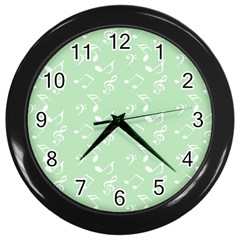 Mint Green White Music Wall Clocks (black) by snowwhitegirl