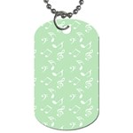 Mint Green White Music Dog Tag (One Side) Front