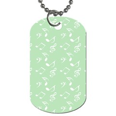 Mint Green White Music Dog Tag (two Sides) by snowwhitegirl