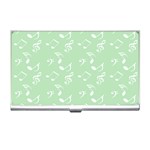 Mint Green White Music Business Card Holders Front