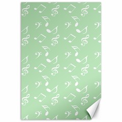 Mint Green White Music Canvas 12  X 18   by snowwhitegirl