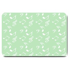 Mint Green White Music Large Doormat  by snowwhitegirl