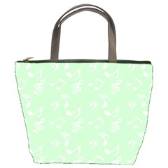 Mint Green White Music Bucket Bags by snowwhitegirl