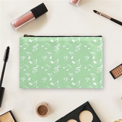 Mint Green White Music Cosmetic Bag (medium)  by snowwhitegirl