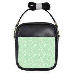 Mint Green White Music Girls Sling Bags