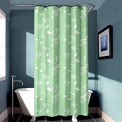 Mint Green White Music Shower Curtain 36  X 72  (stall)  by snowwhitegirl