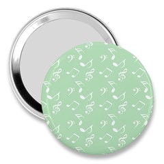 Mint Green White Music 3  Handbag Mirrors by snowwhitegirl