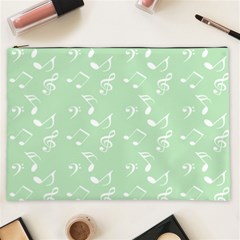 Mint Green White Music Cosmetic Bag (xxl)  by snowwhitegirl