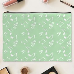 Mint Green White Music Cosmetic Bag (xxxl)  by snowwhitegirl