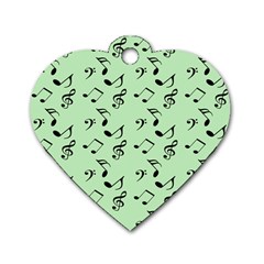 Mint Green Music Dog Tag Heart (one Side) by snowwhitegirl